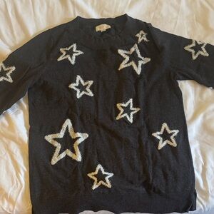 Black Sweater with Star Pattern